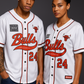 Bulls Baseball Jersey Tee – White & Red | Bacon Qatar
