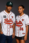 Bulls Baseball Jersey Tee – White & Red | Bacon Qatar