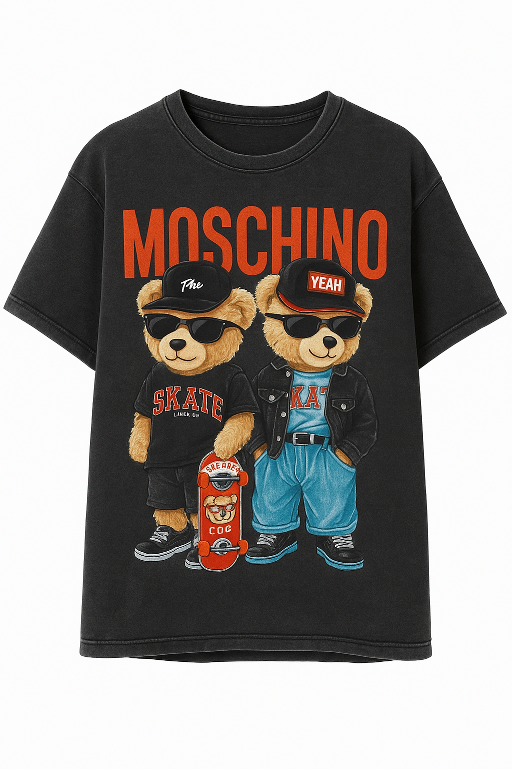 Bacon Qatar Oversized Moschino Bear Graphic Tee – One Size | Qatar Streetwear